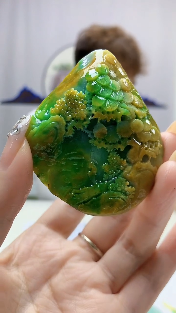 定制翡翠未镶嵌4868DD-毛货挂件134