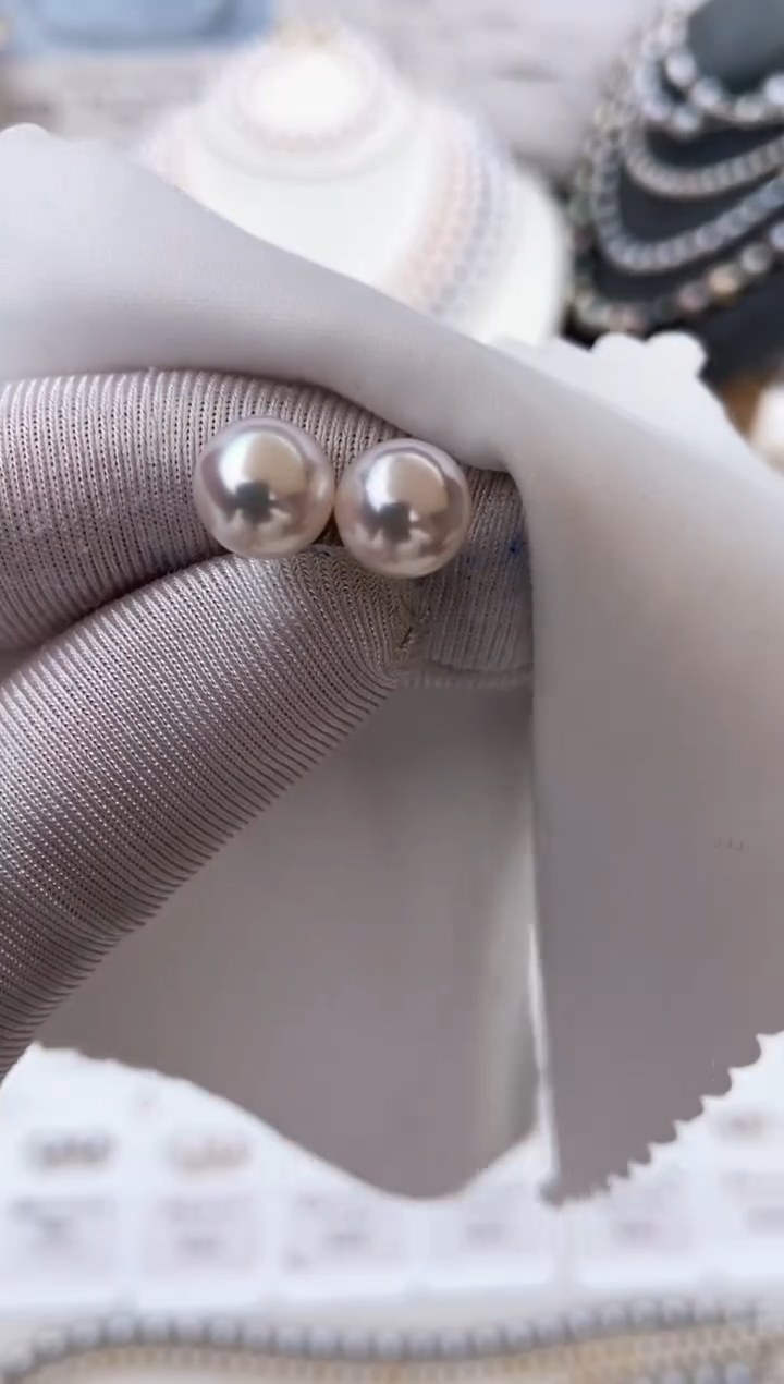 【闪购商品】海水珍珠耳饰18K金镶嵌特选福利8-8.5mm不退不换