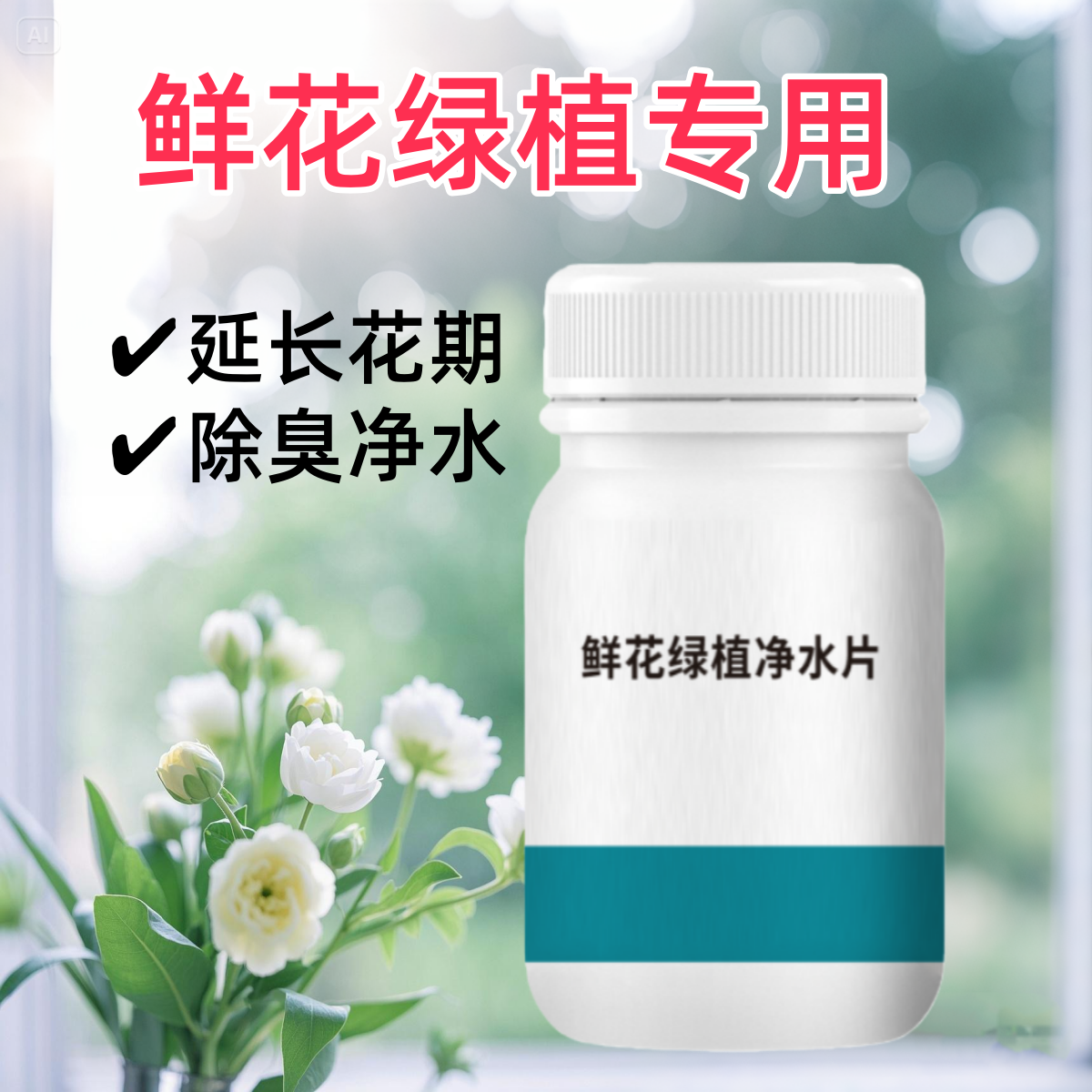 鲜花净水片幼儿园养花绿植专用片插花卉切花保鲜延长花期