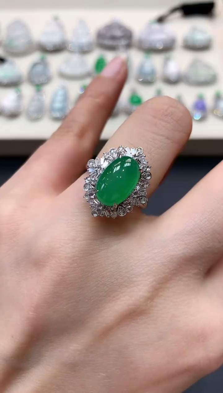 【闪购商品】翡翠戒指18K金镶嵌b138   1