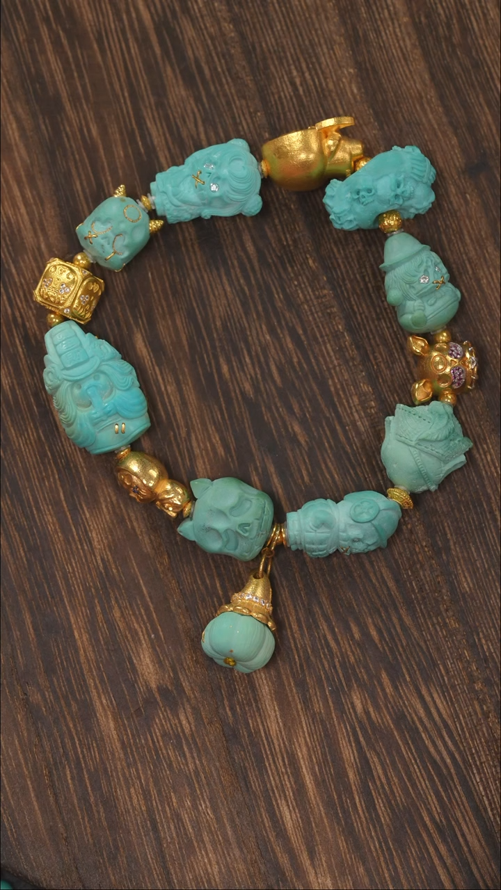 【闪购商品】绿松石手链18K金镶嵌1