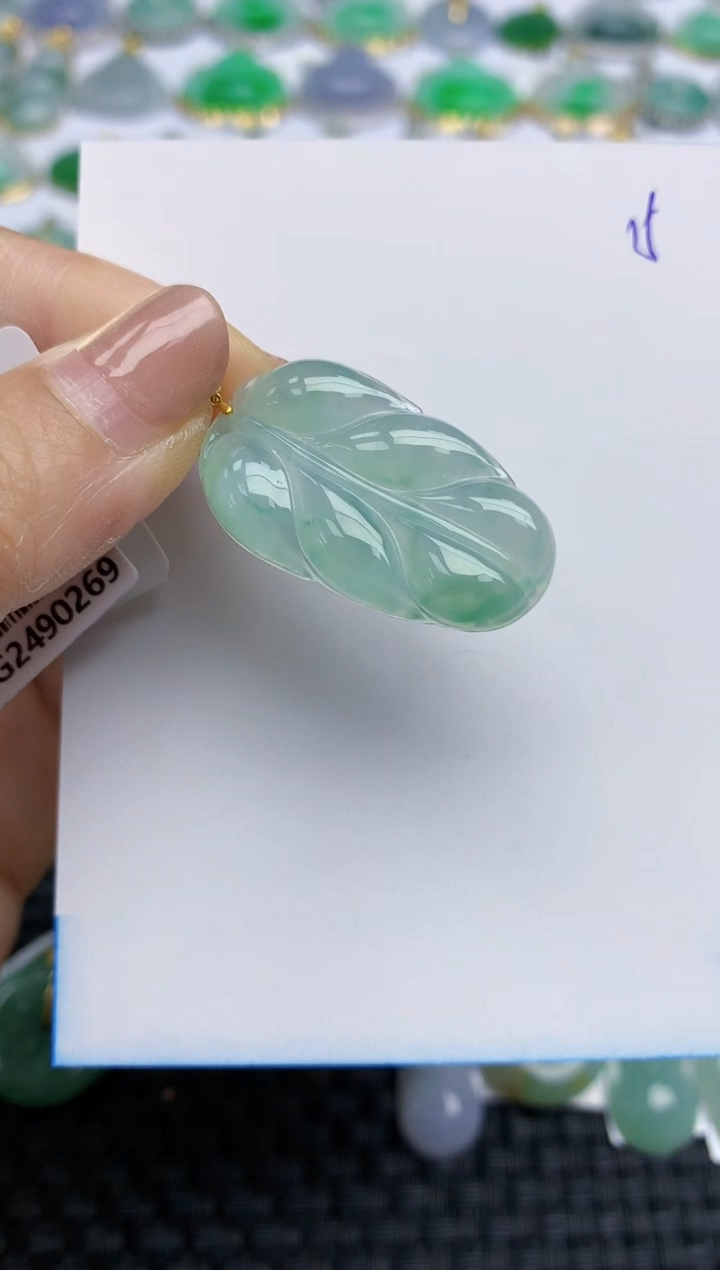 【闪购商品】翡翠颈饰18K金镶嵌天然A货翡翠 15