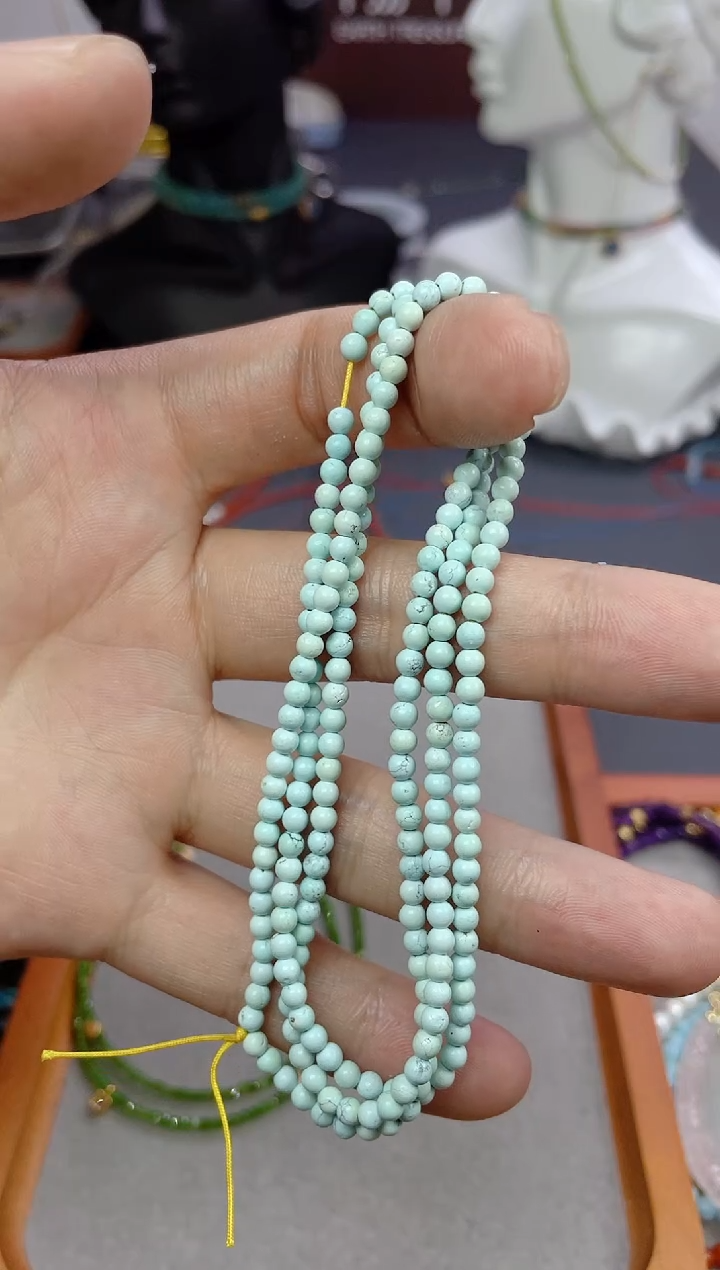 合金长石玉颈饰绿松项链