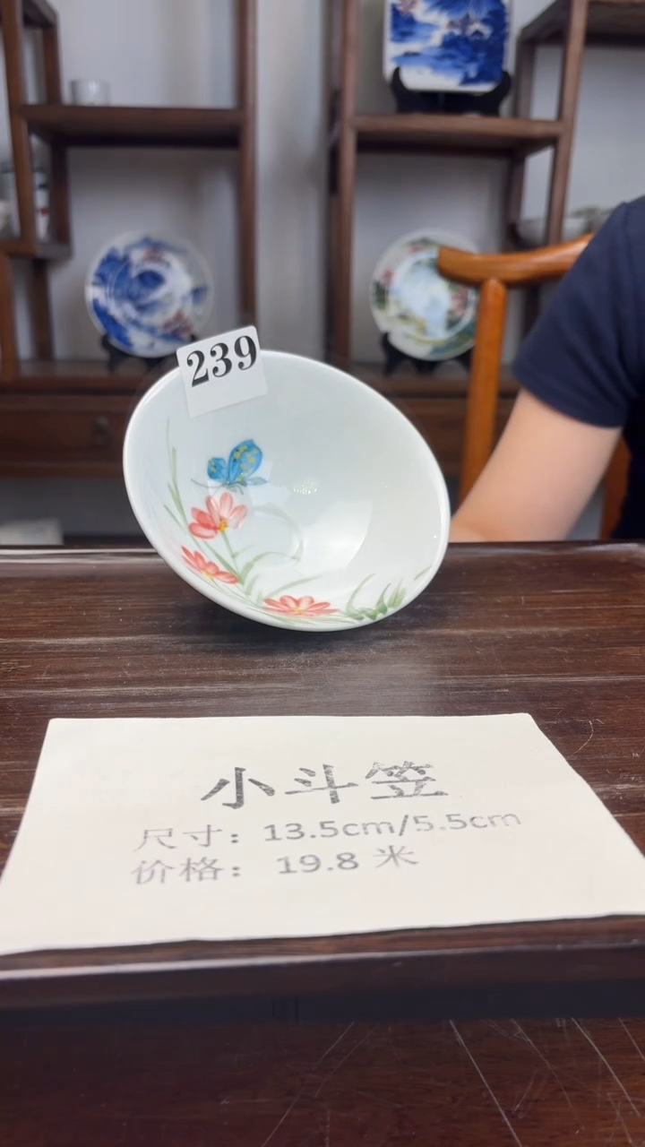 瓷片国韵瓷坊-手绘斗笠碗239