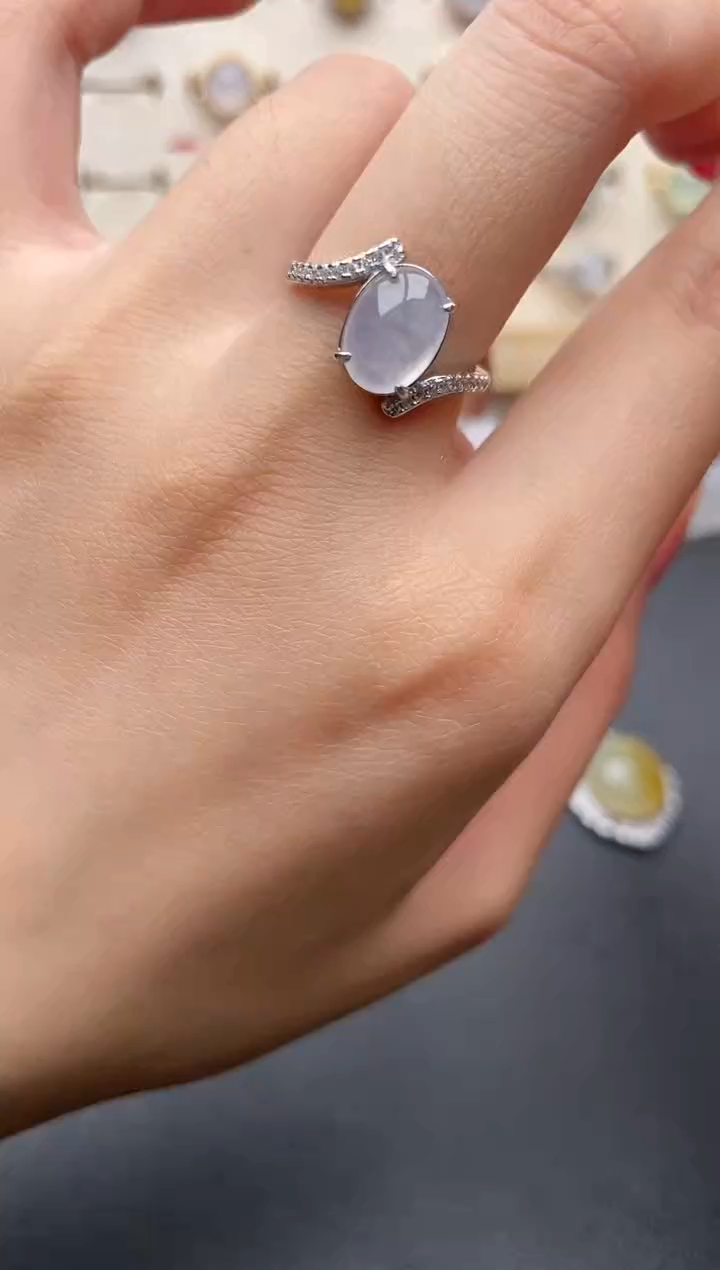 【闪购商品】翡翠戒指银S925镶嵌一物一证一礼盒