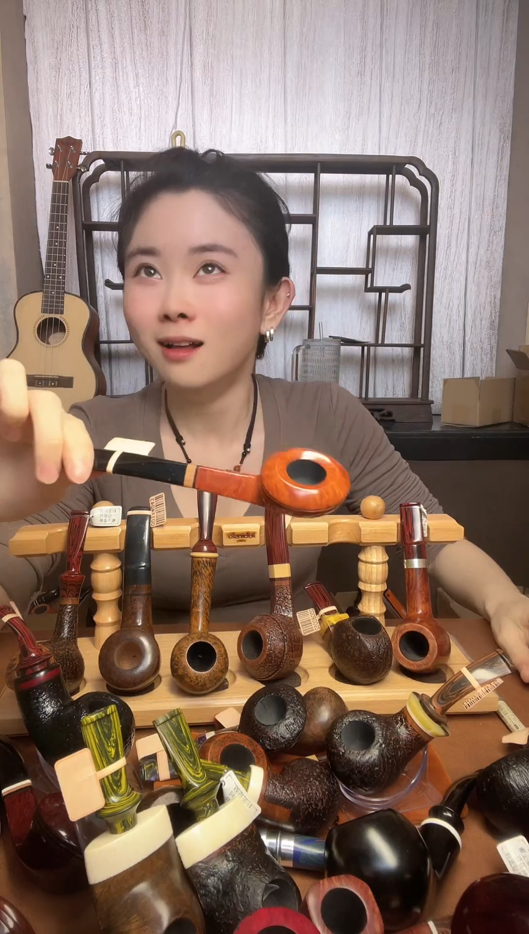 进口石楠木手工烟斗