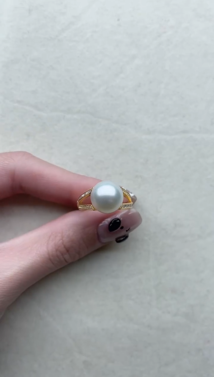 【闪购商品】海水珍珠戒指银S925镶嵌57