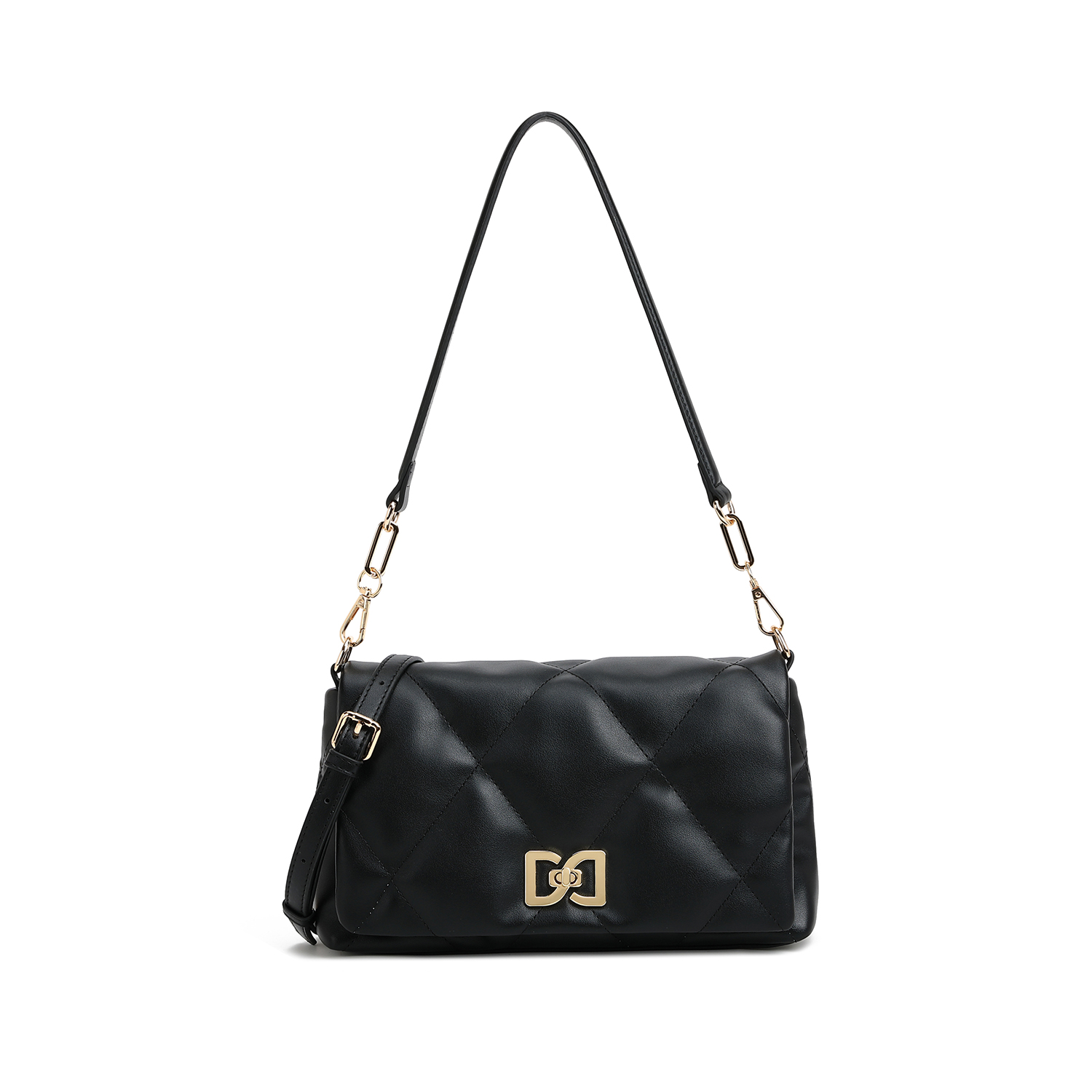 时尚潮流黑色单肩斜挎包