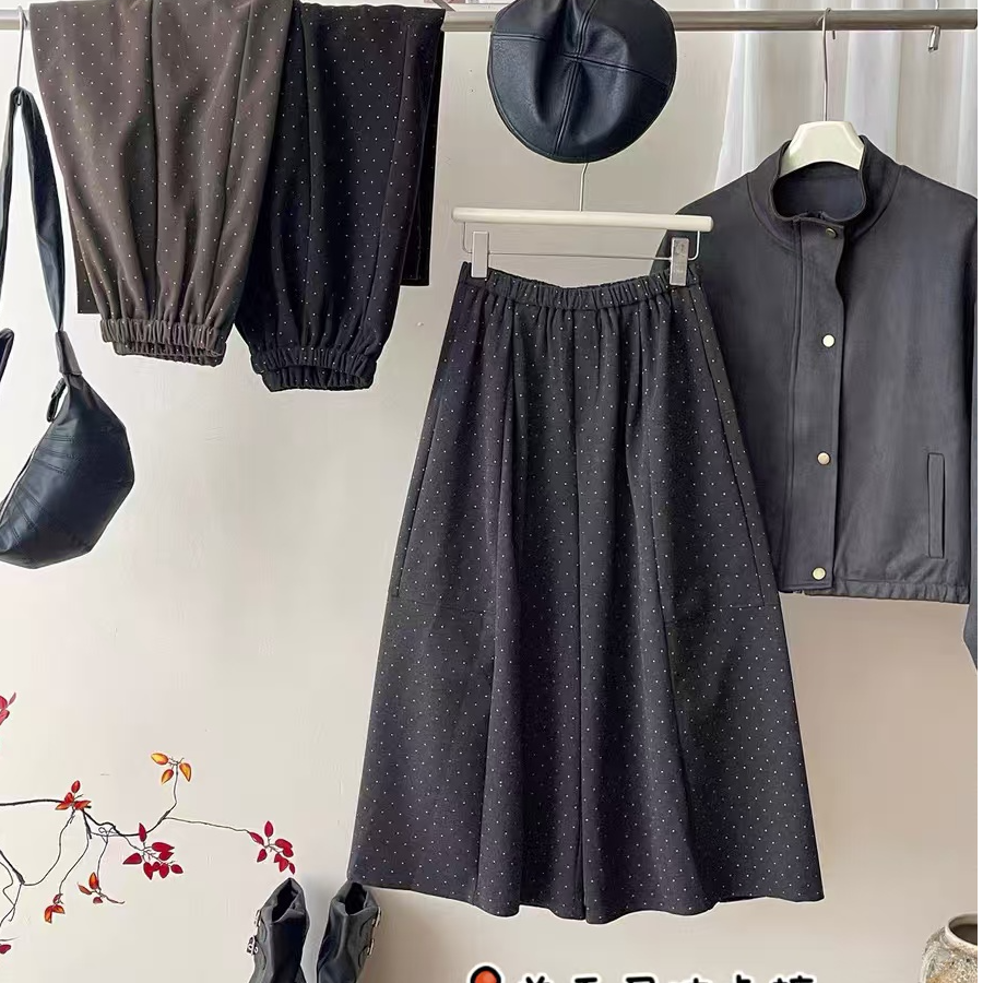 JYZ#62168 FL 日系阔腿波点裤-不加绒 12-26