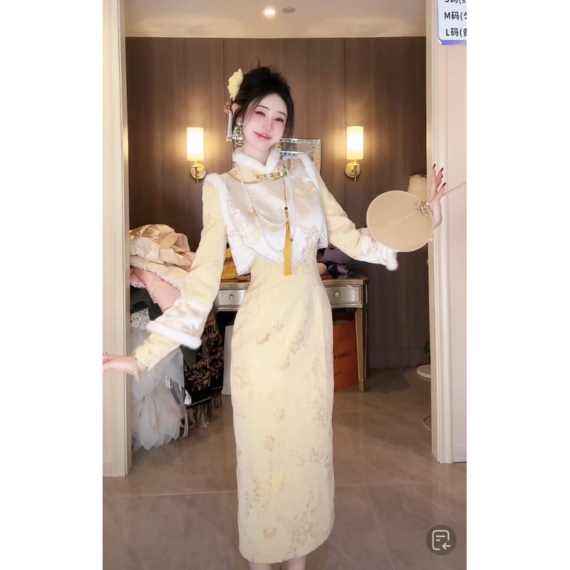 【芦雪秋烟 -加绒】潇夫人自制复古风新中式国风温柔系改良旗袍裙