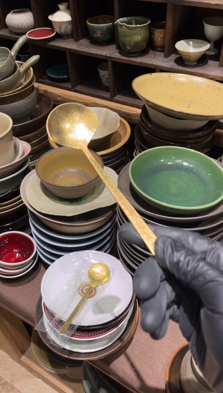 【闪购商品】瓷片手工手作 叶子铜勺 福利款