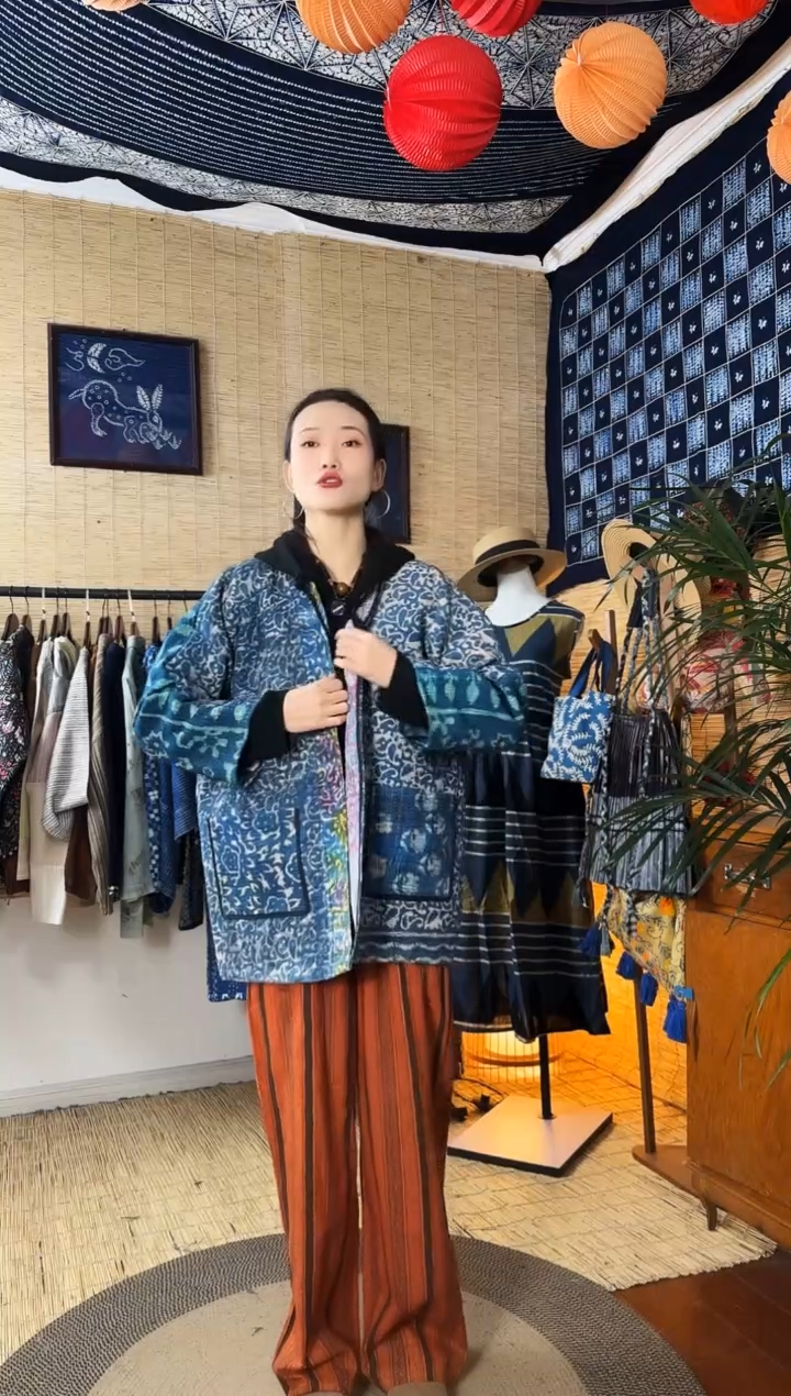 【闪购商品】设计师款蓝古布外套