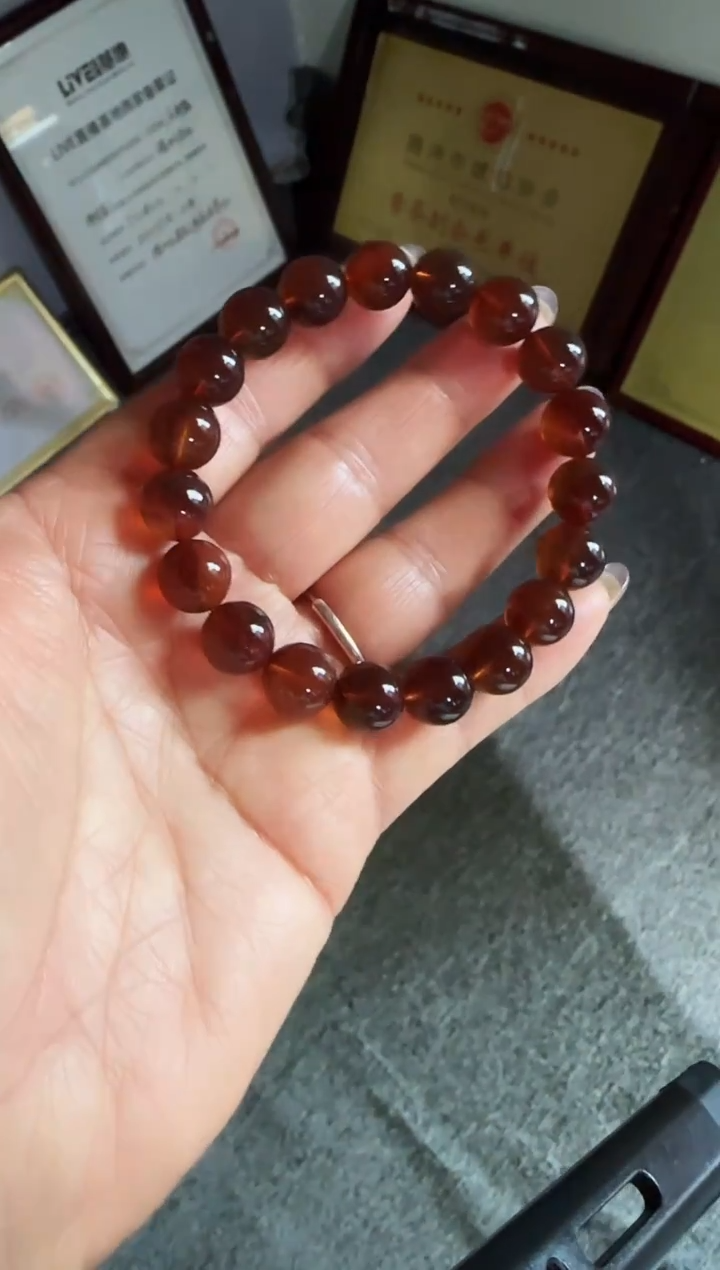 手串琥珀未镶嵌#6缅甸琥珀紫罗兰手串10mm