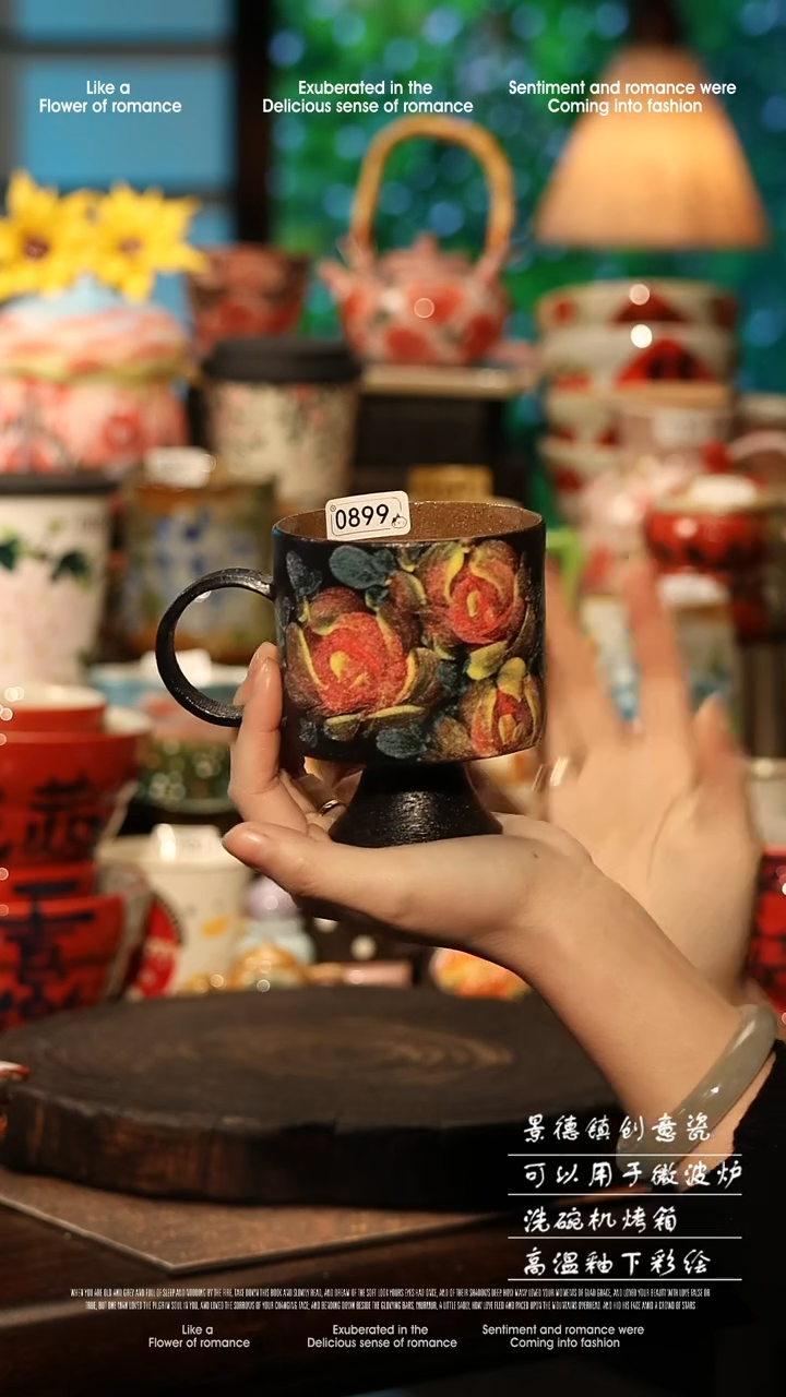 陶瓷景德镇高温釉下彩手工手绘款式@A0899@