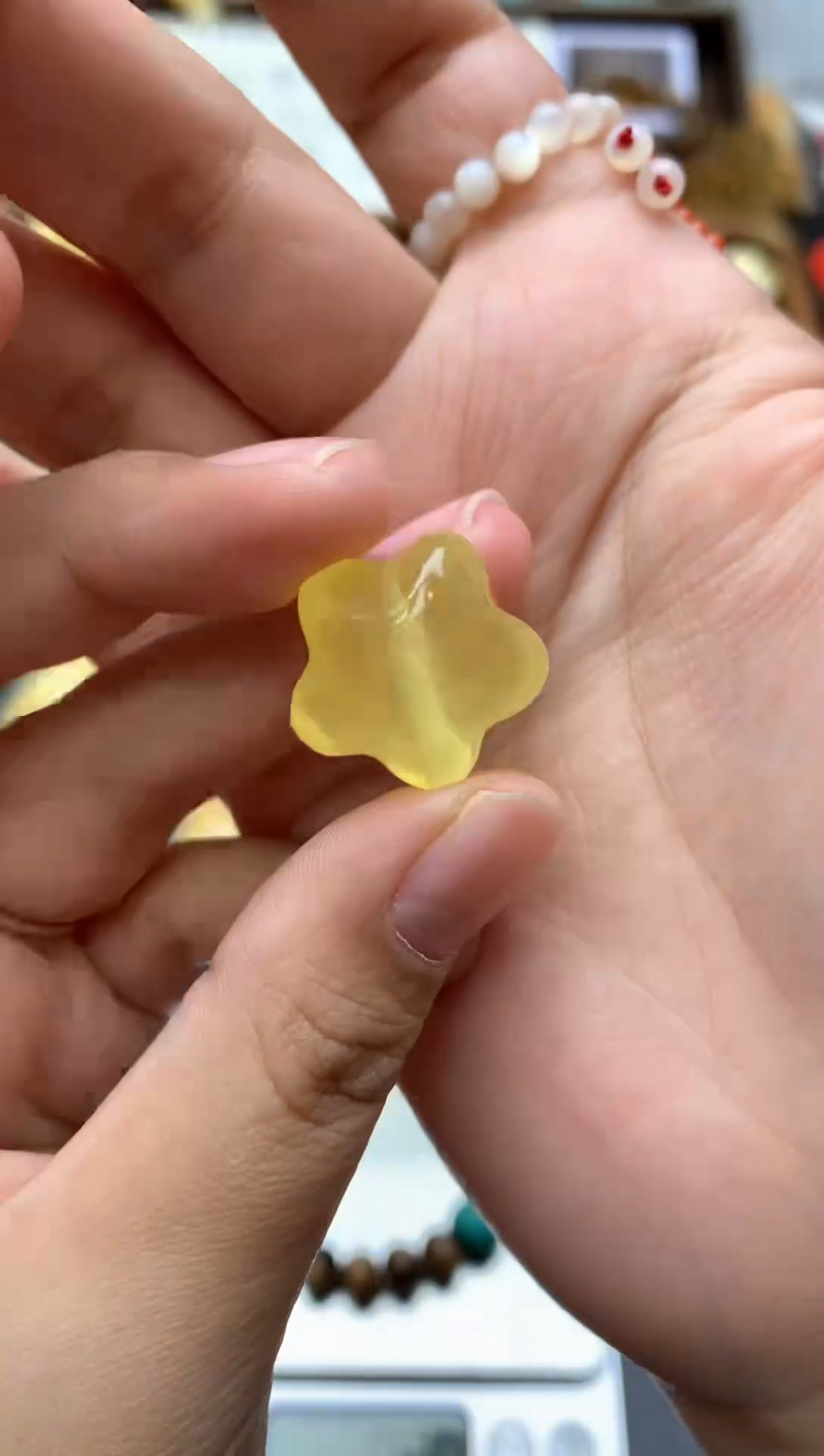 【闪购商品】琥珀珠宝奇石未镶嵌075琥珀蜜蜡花粉小坑