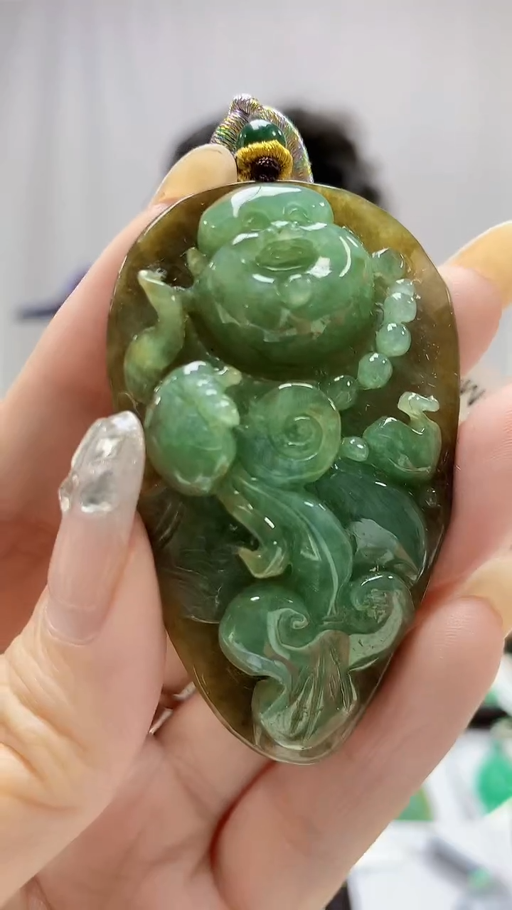 定制翡翠未镶嵌5145DD-毛货挂件88