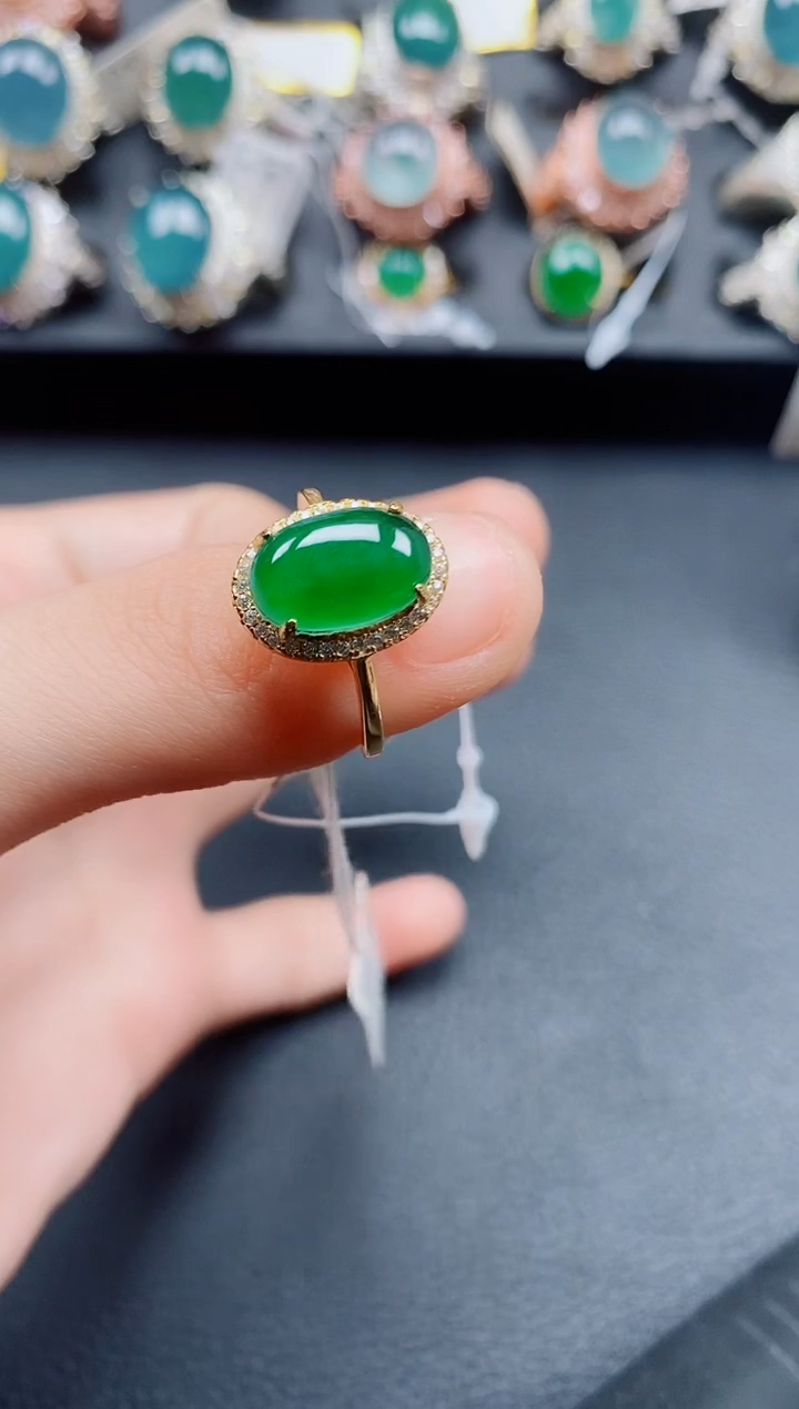 翡翠银S925镶嵌戒指翡翠