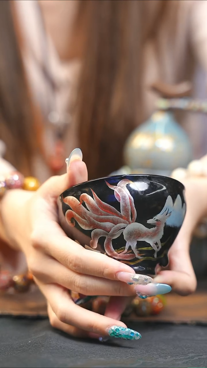 【闪购商品】WE269师兄严选大漆工艺建盏九尾狐杯