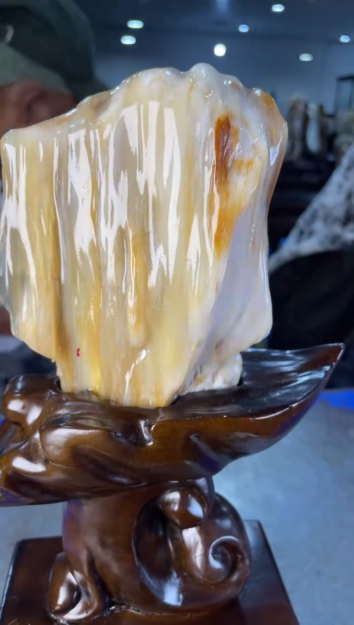 未镶嵌摆件硅化玉3