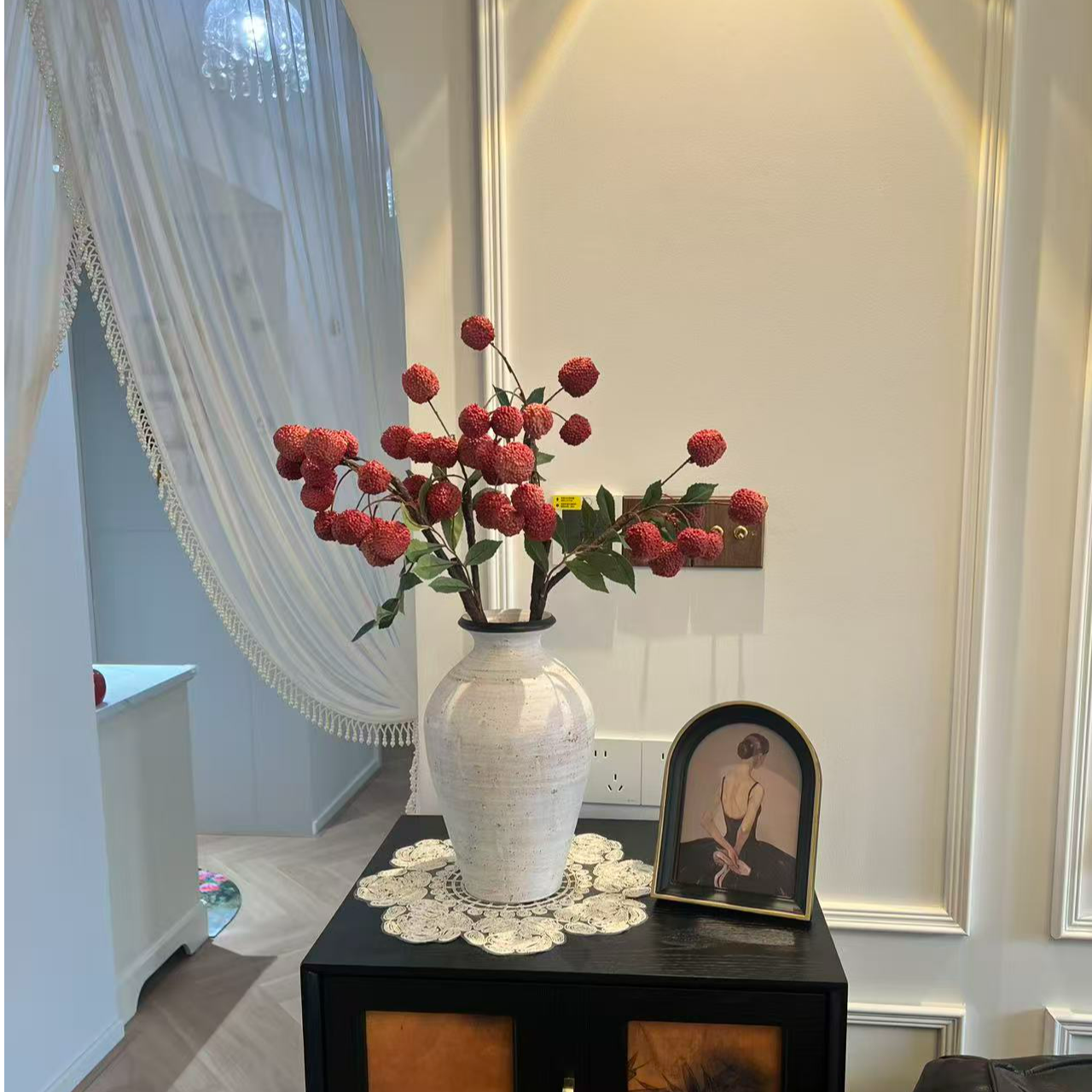 掬涵仿真荔枝寓意励志仿生果实枝条植物插花艺术装饰田园客厅【荐】