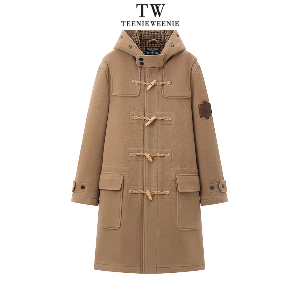 小熊男装牛角扣中长款复古通勤保暖毛呢外套TNJW254TB1A