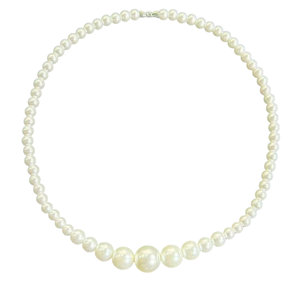 x765-轻奢气质设计款极光白圆珠项链-赠礼盒