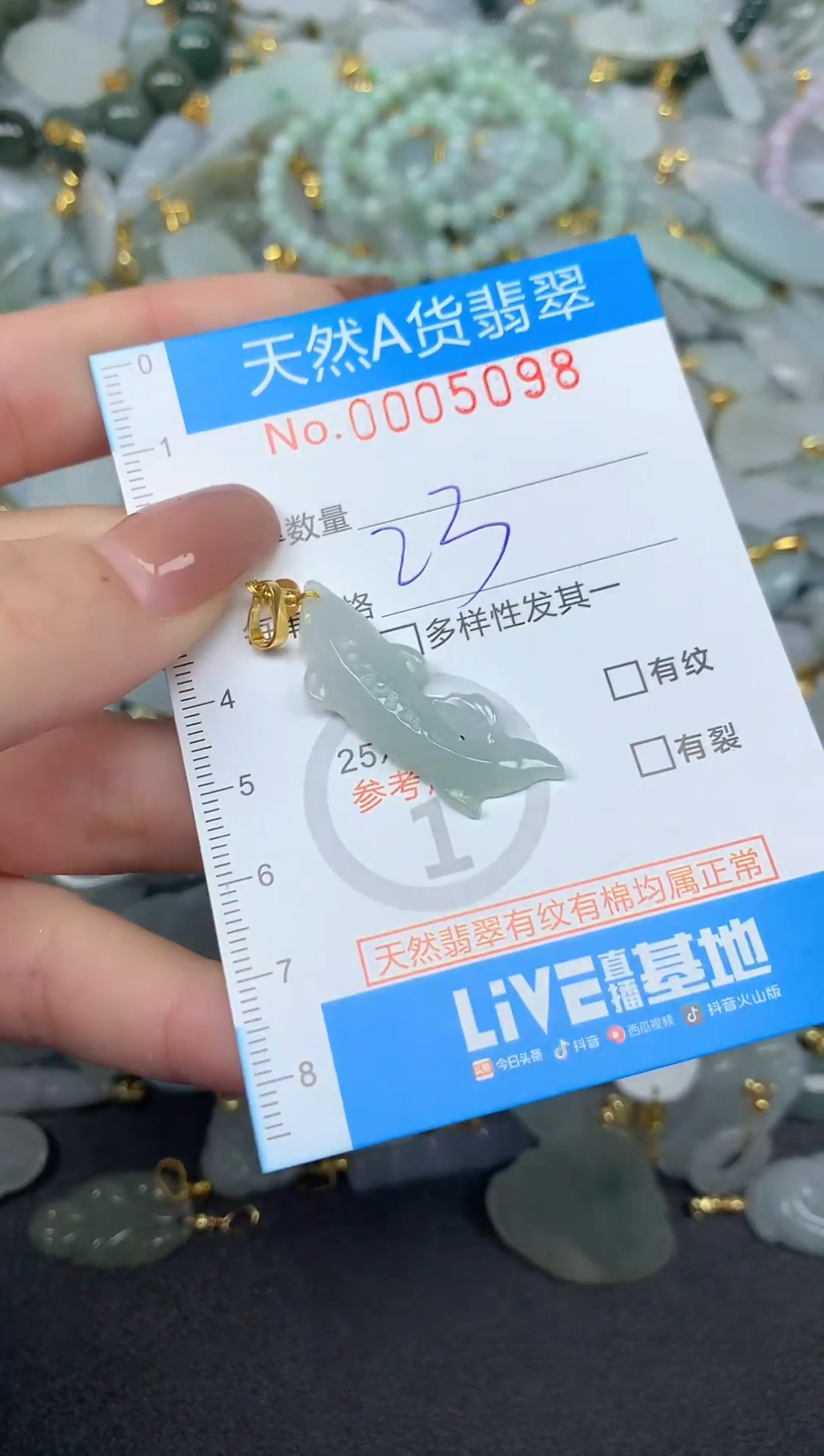 颈饰未镶嵌翡翠净货挂件-5098
