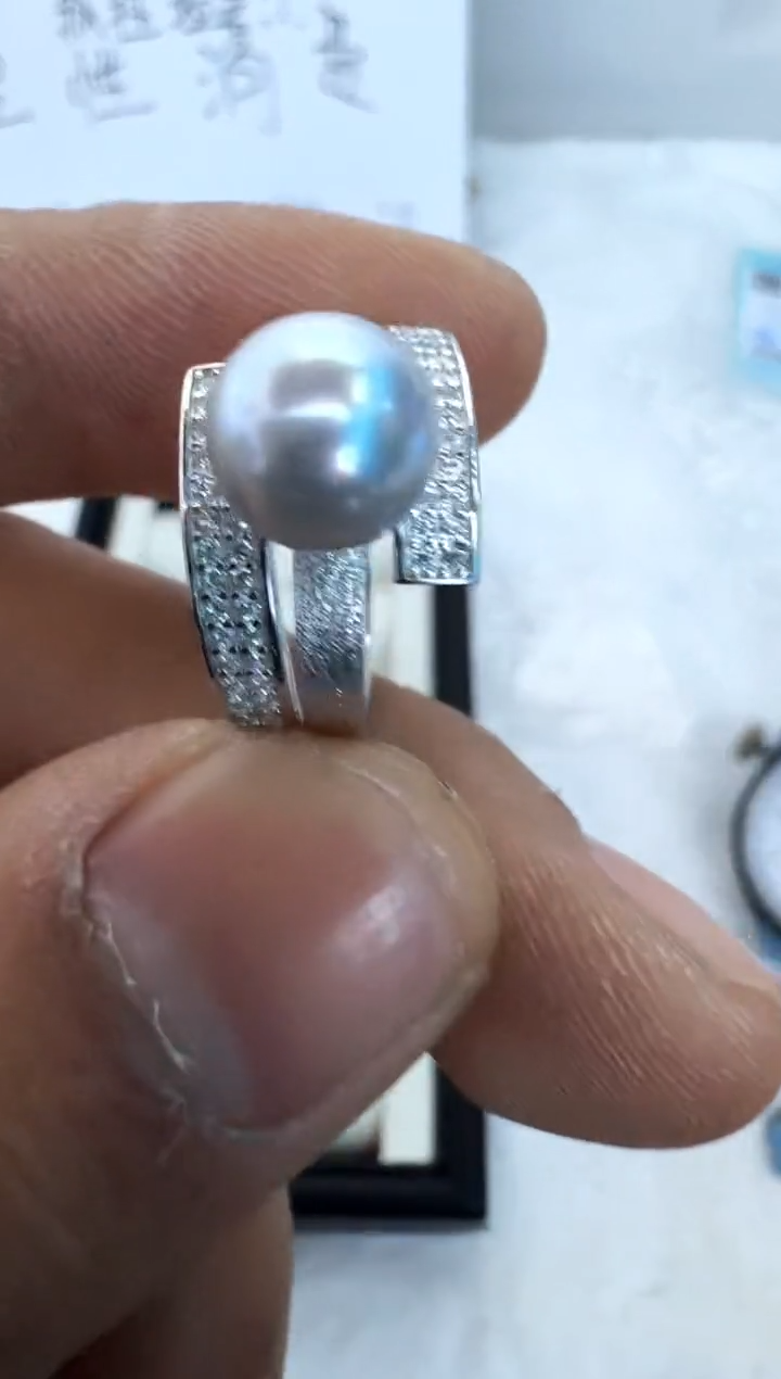 【闪购商品】海水珍珠戒指银S925镶嵌戒指