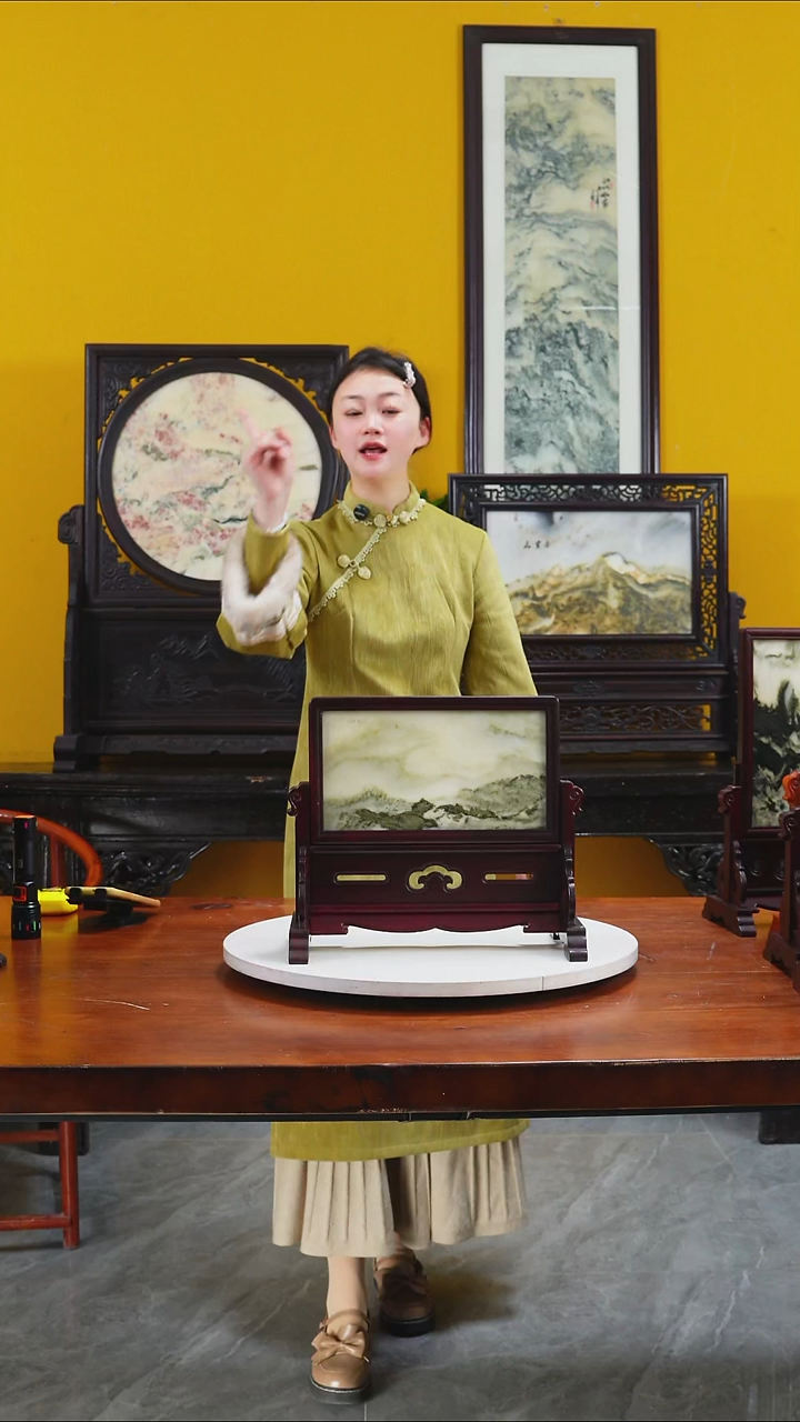 石材天然大理石画摆件