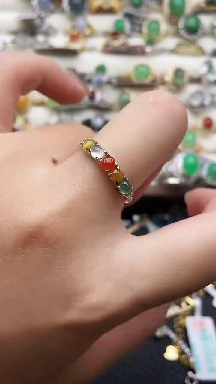 银S925镶嵌戒指翡翠9