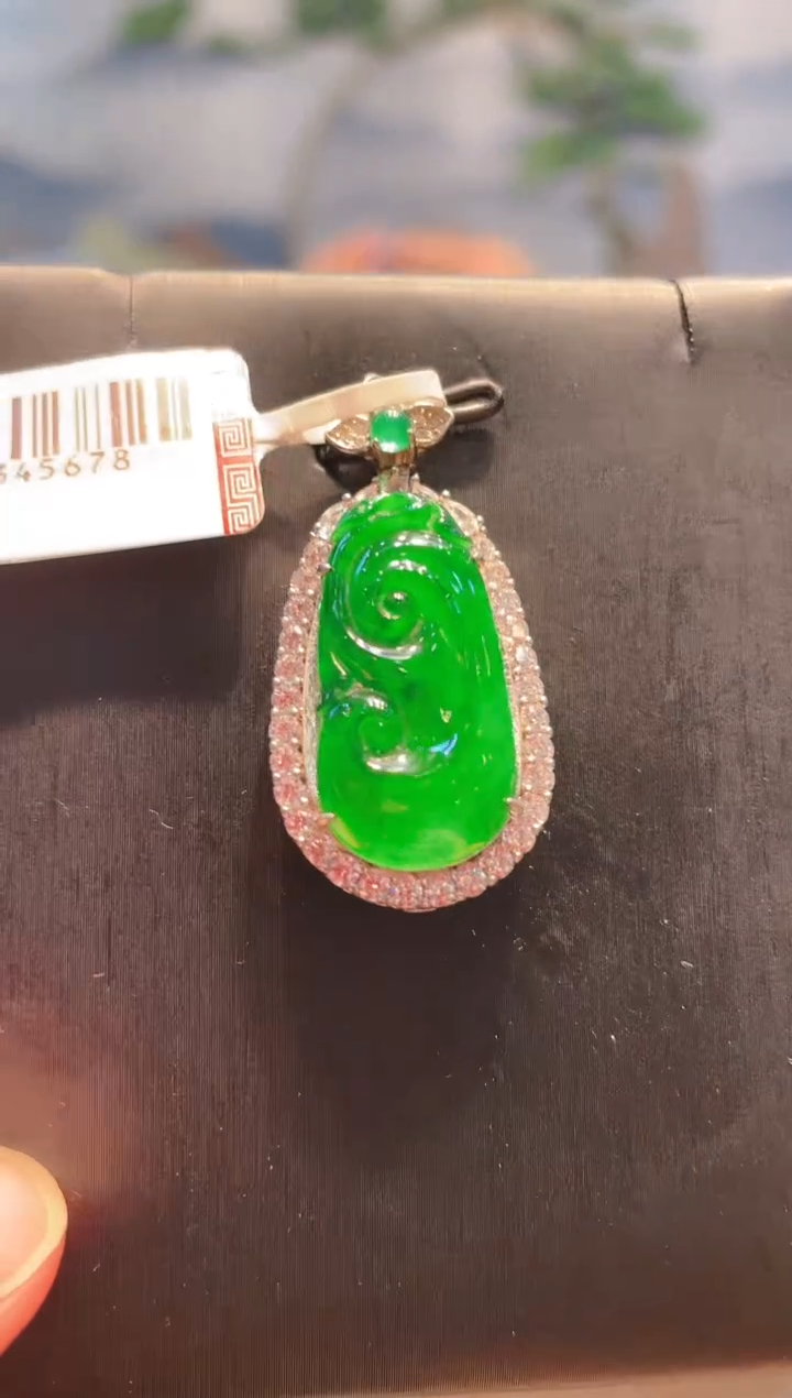 翡翠银S925镶嵌颈饰天然A货翡翠1