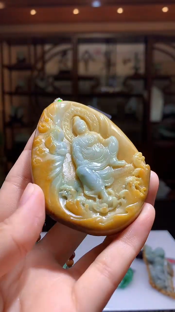 定制翡翠未镶嵌1085hm-毛货挂件（赠珠链）53