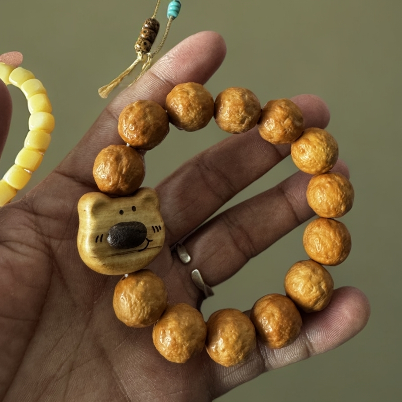猴头橘子皮搭配可爱小熊笑脸