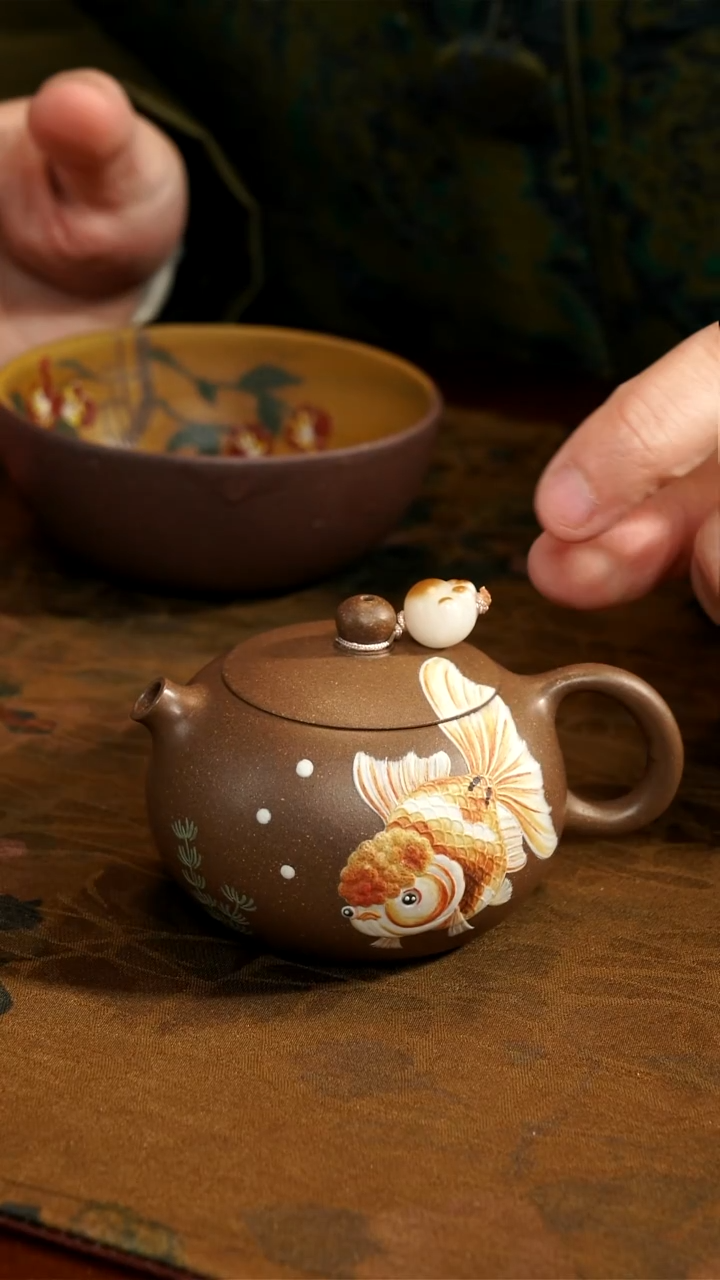 茶壶紫砂段泥兰寿小壶