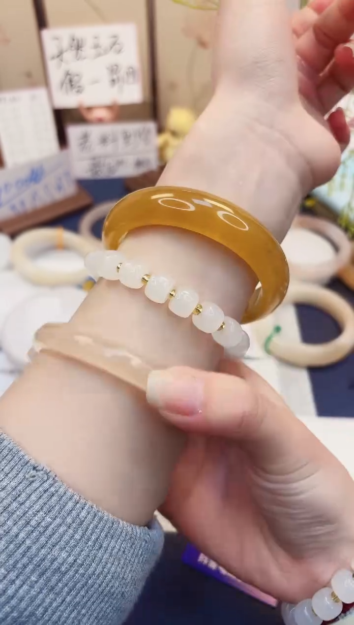 【闪购商品】石英质玉手镯未镶嵌328-财气镯-圈口61