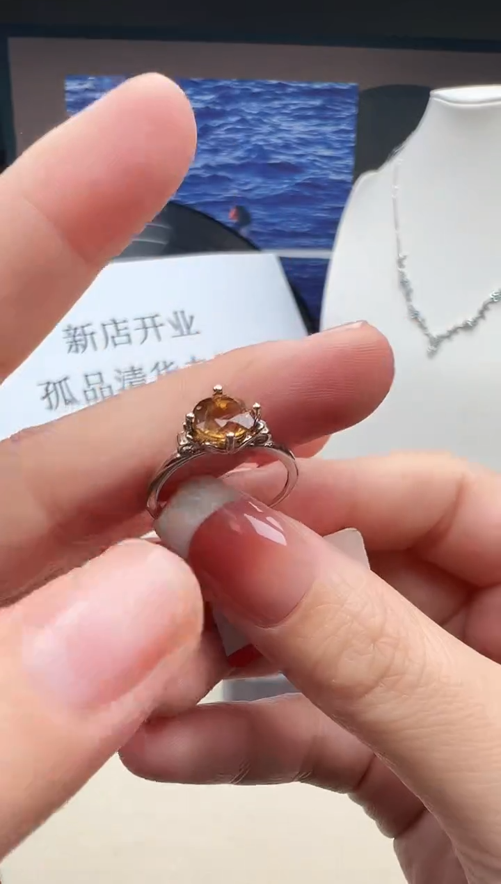 银S925镶嵌戒指黄晶93