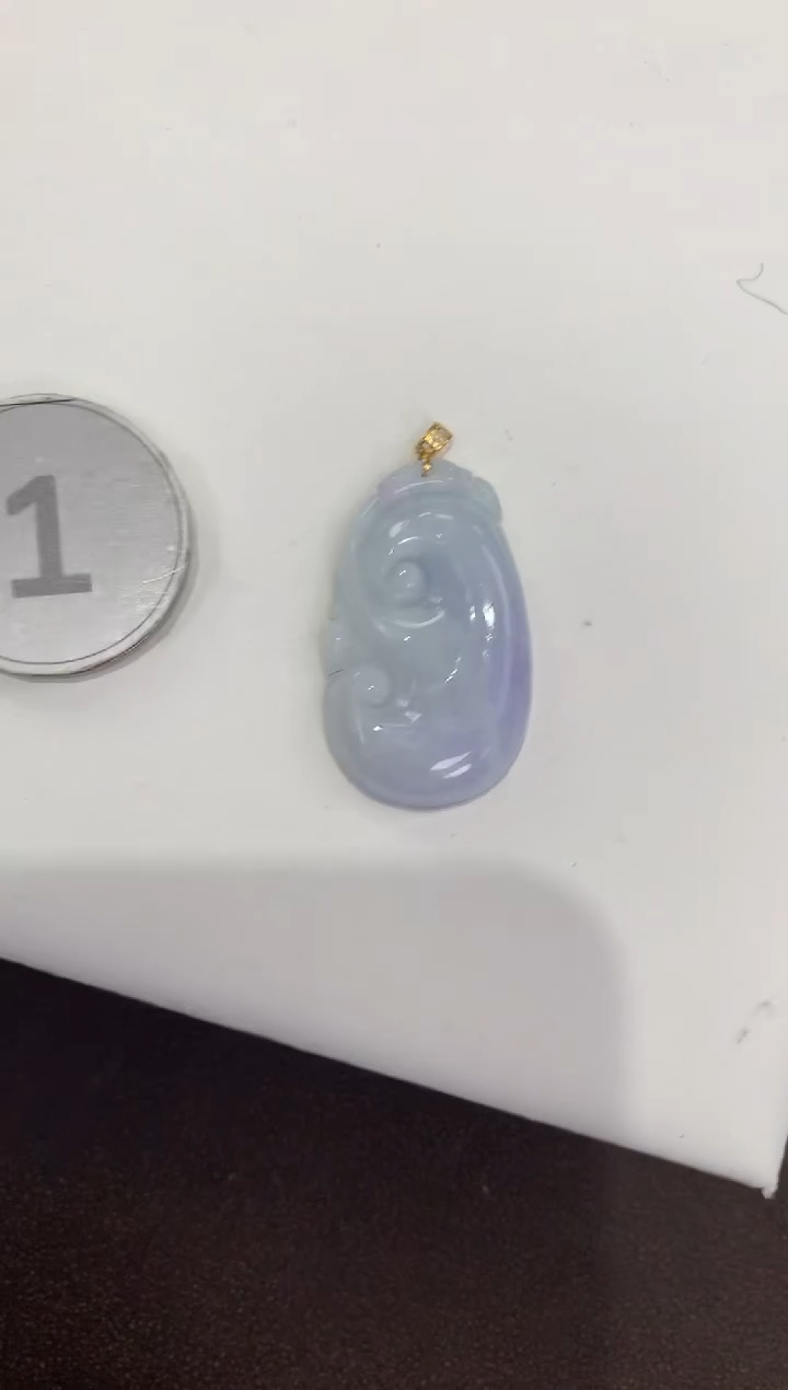 颈饰18K金镶嵌翡翠天然缅甸a货翡翠