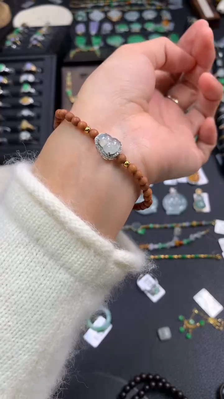 颈饰银S925镶嵌翡翠18225