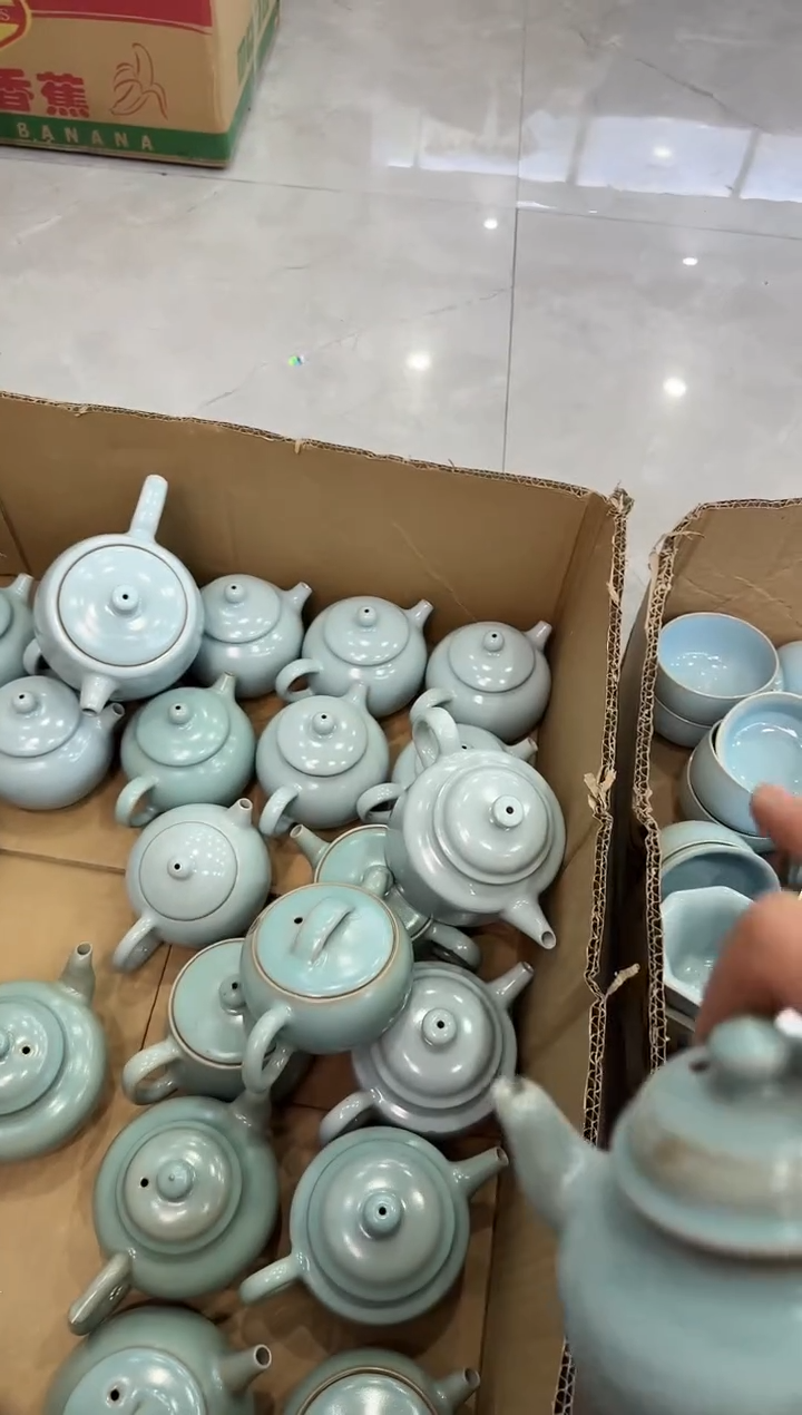 【闪购商品】杯仿古天青纯手工笑樱壶大瑕