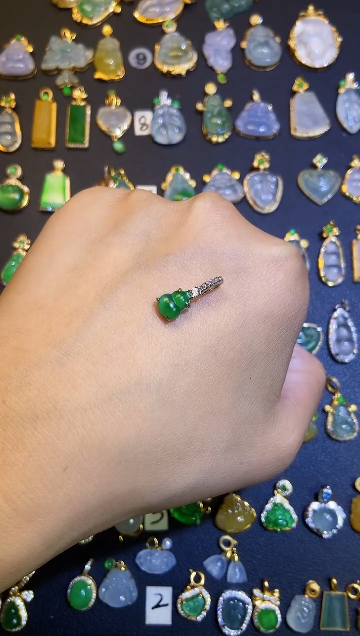 翡翠银S925镶嵌吊坠(不含链)1