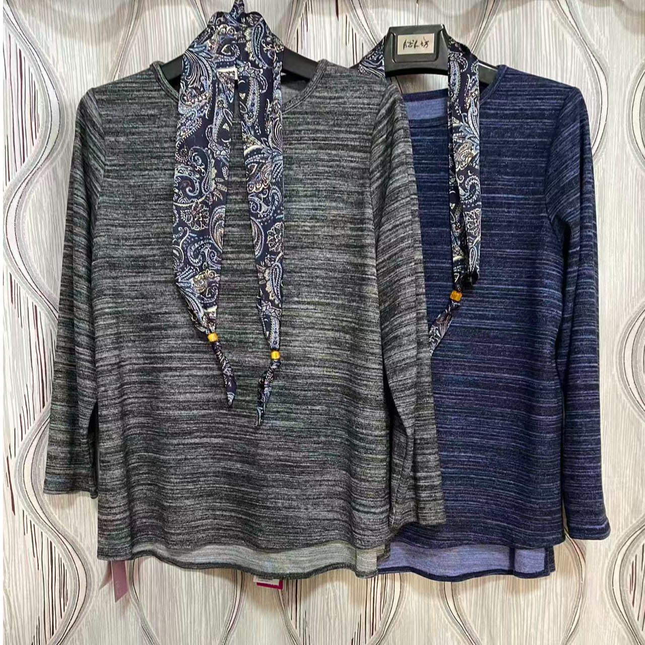 （J新）胖人坊大码女装圆领简约小衫4857 衣长74 126