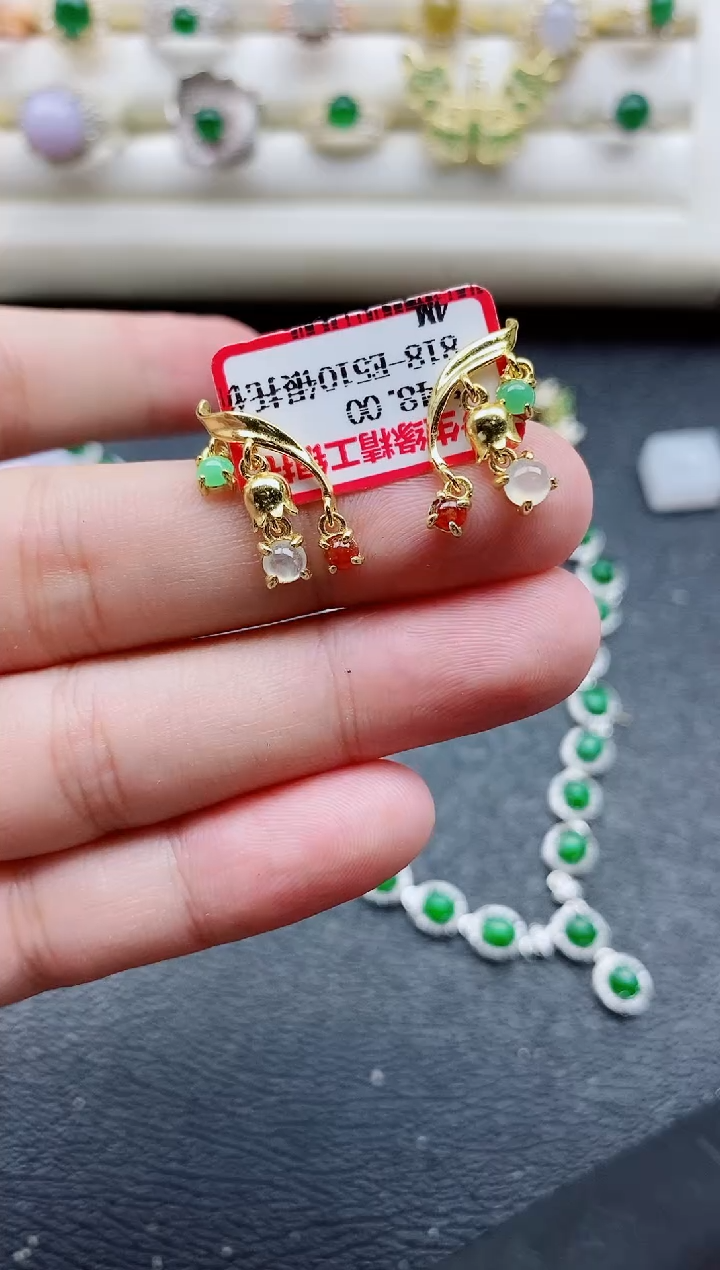 银S925镶嵌戒指翡翠1