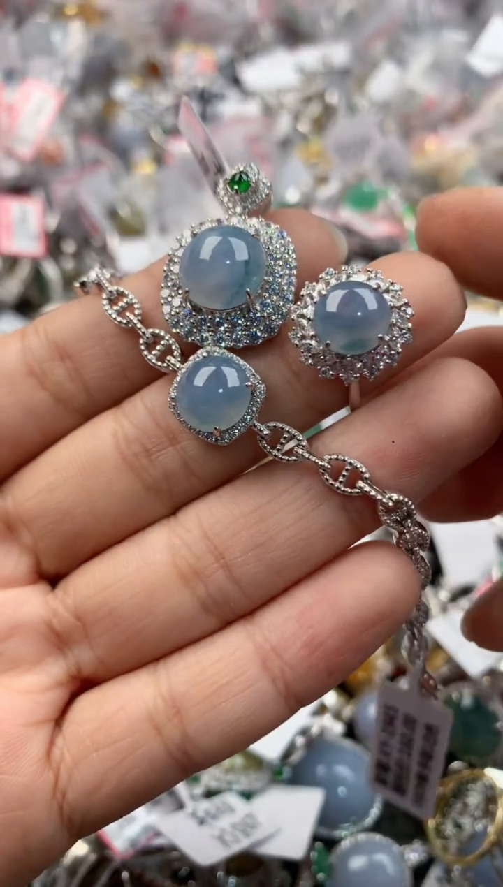 银S925镶嵌戒指翡翠4444----2