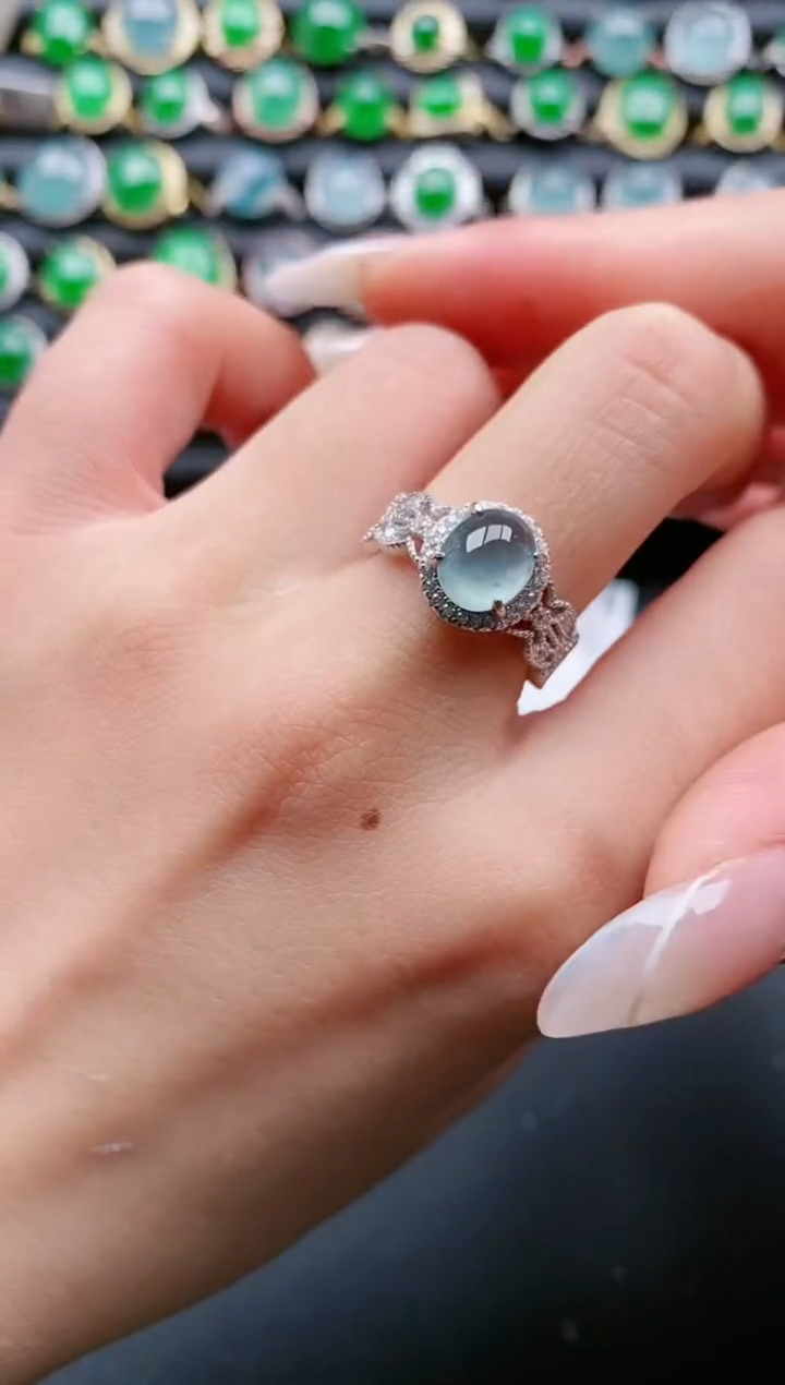 【闪购商品】翡翠戒指银S925镶嵌111111111