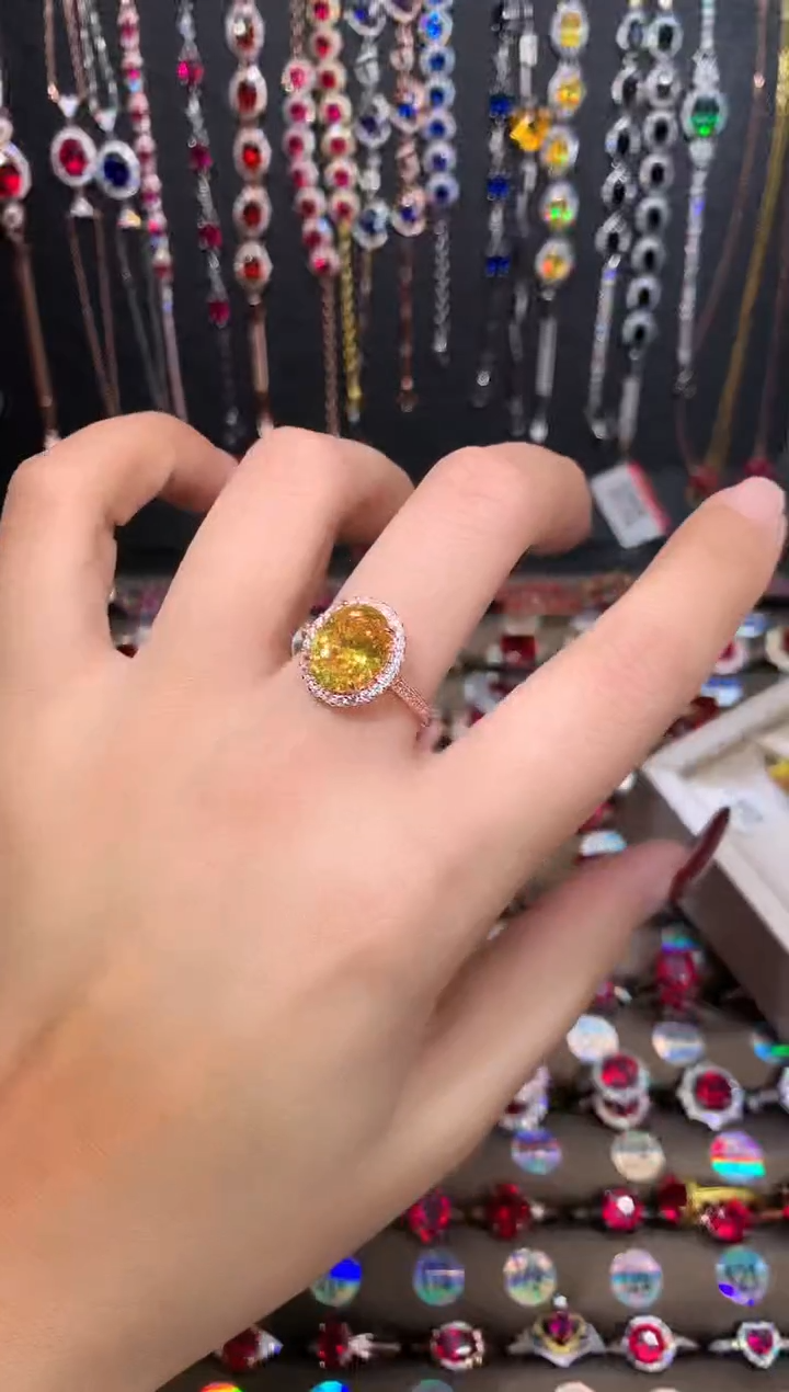 【闪购商品】水晶戒指银S925镶嵌玫瑰金9.11