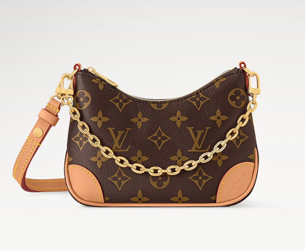 LV经典老花中号轻奢手拿真皮革包包时尚巧克力色女士