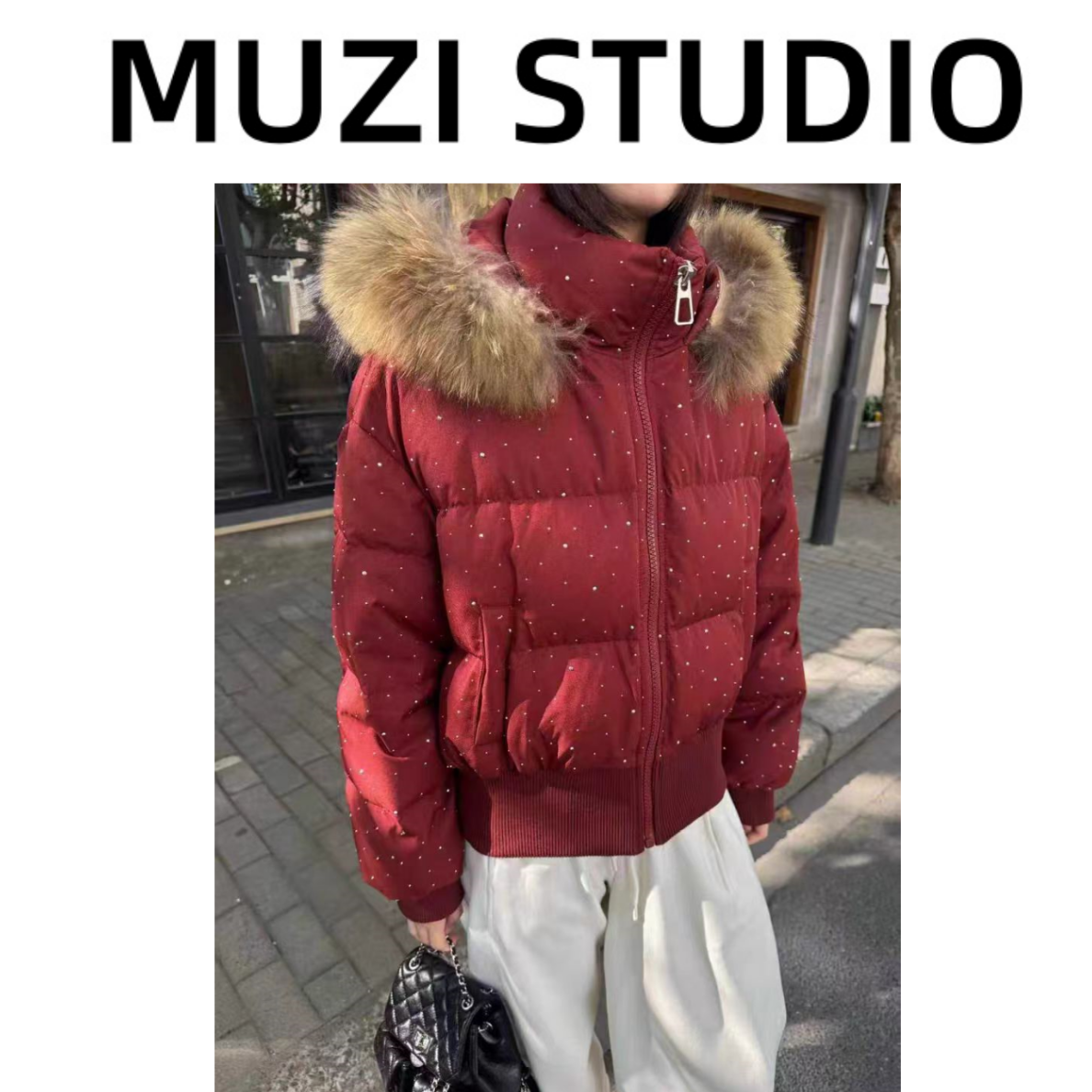 【沐子女装】C4-130红色棉服