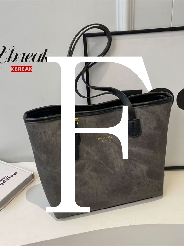 轻奢百搭单肩单肩包拉链暗袋托特包水桶包做旧腋下耐刮小众