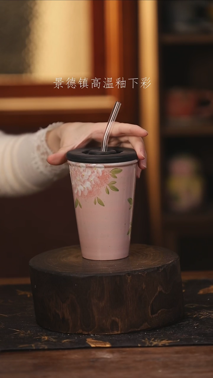 陶瓷景德镇高温釉下手绘陶瓷@L246@