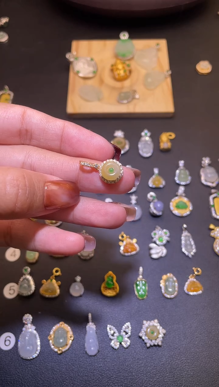 吊坠(不含链)银S925镶嵌翡翠1